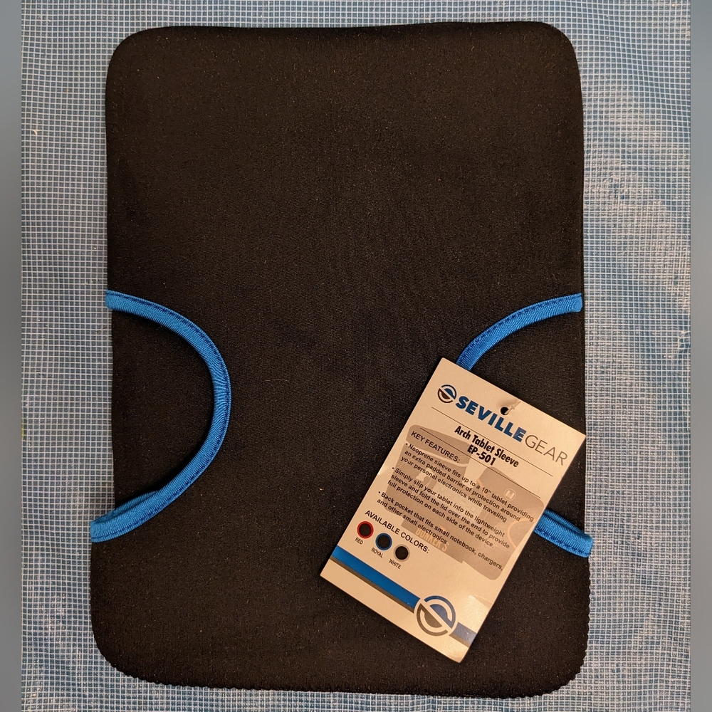 🆕Padded Arch Sleeve Case for 10" Tablets in Black + Blue